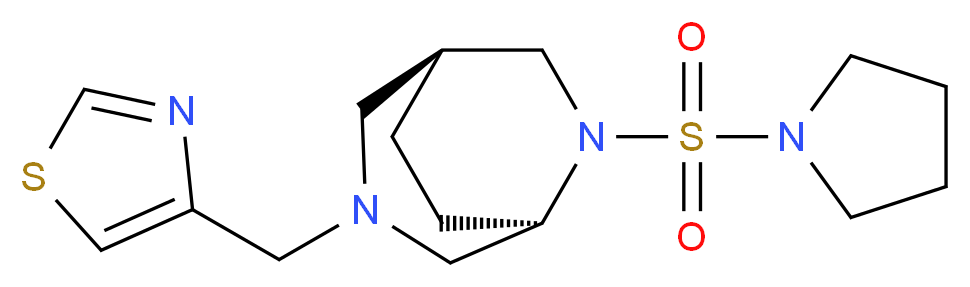 (1S*,5R*)-6-(1-pyrrolidinylsulfonyl)-3-(1,3-thiazol-4-ylmethyl)-3,6-diazabicyclo[3.2.2]nonane_Molecular_structure_CAS_)