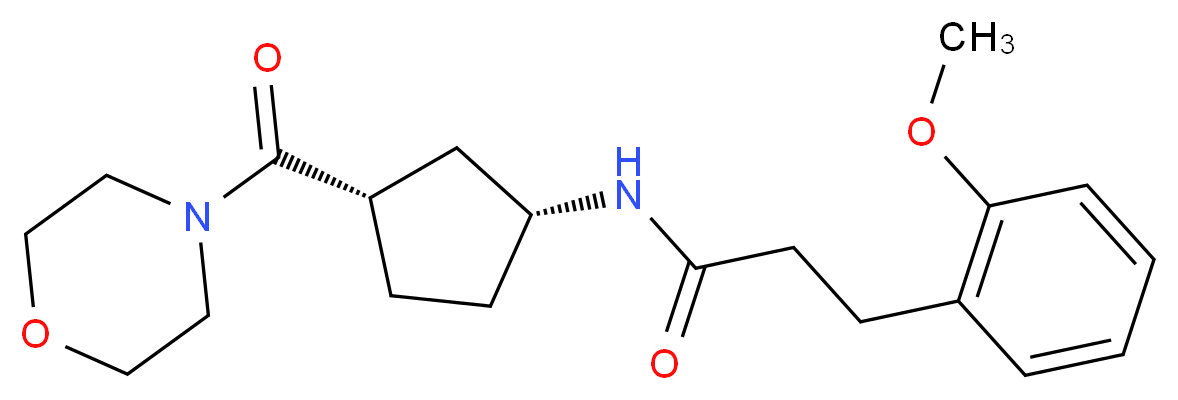 3-(2-methoxyphenyl)-N-[(1R*,3S*)-3-(4-morpholinylcarbonyl)cyclopentyl]propanamide_Molecular_structure_CAS_)