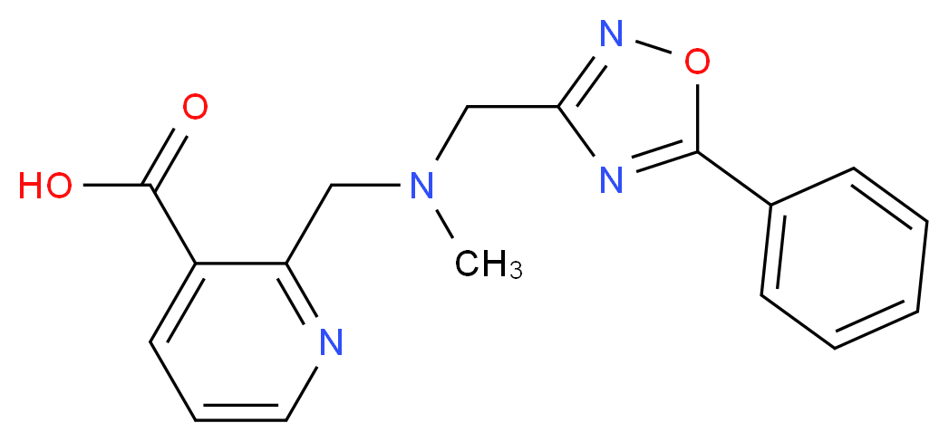 2-({methyl[(5-phenyl-1,2,4-oxadiazol-3-yl)methyl]amino}methyl)nicotinic acid_Molecular_structure_CAS_)