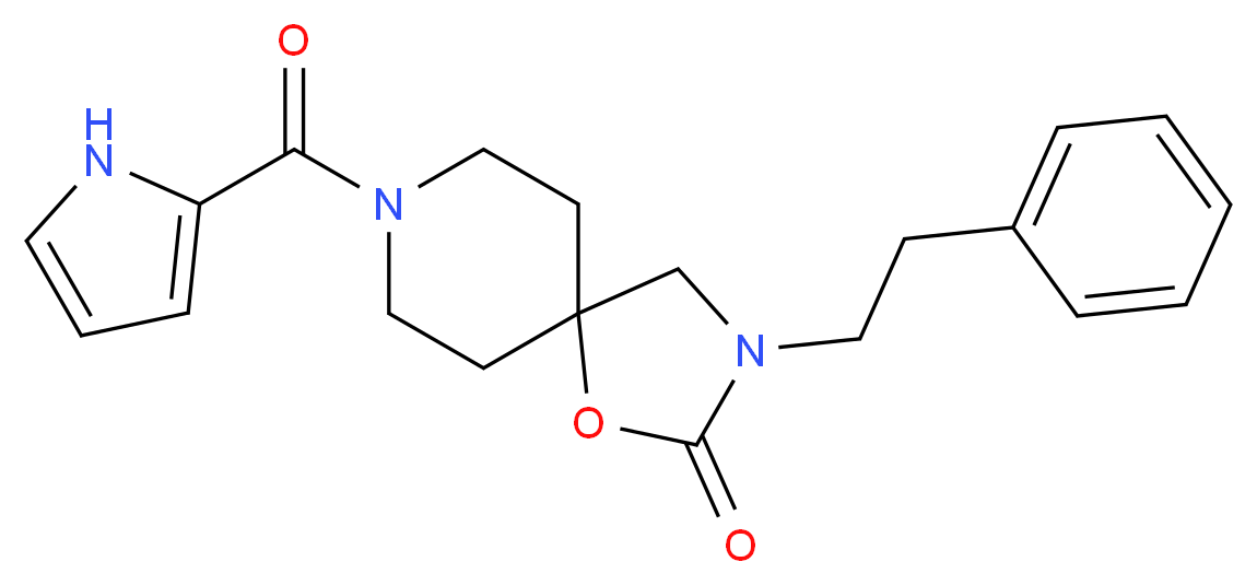3-(2-phenylethyl)-8-(1H-pyrrol-2-ylcarbonyl)-1-oxa-3,8-diazaspiro[4.5]decan-2-one_Molecular_structure_CAS_)