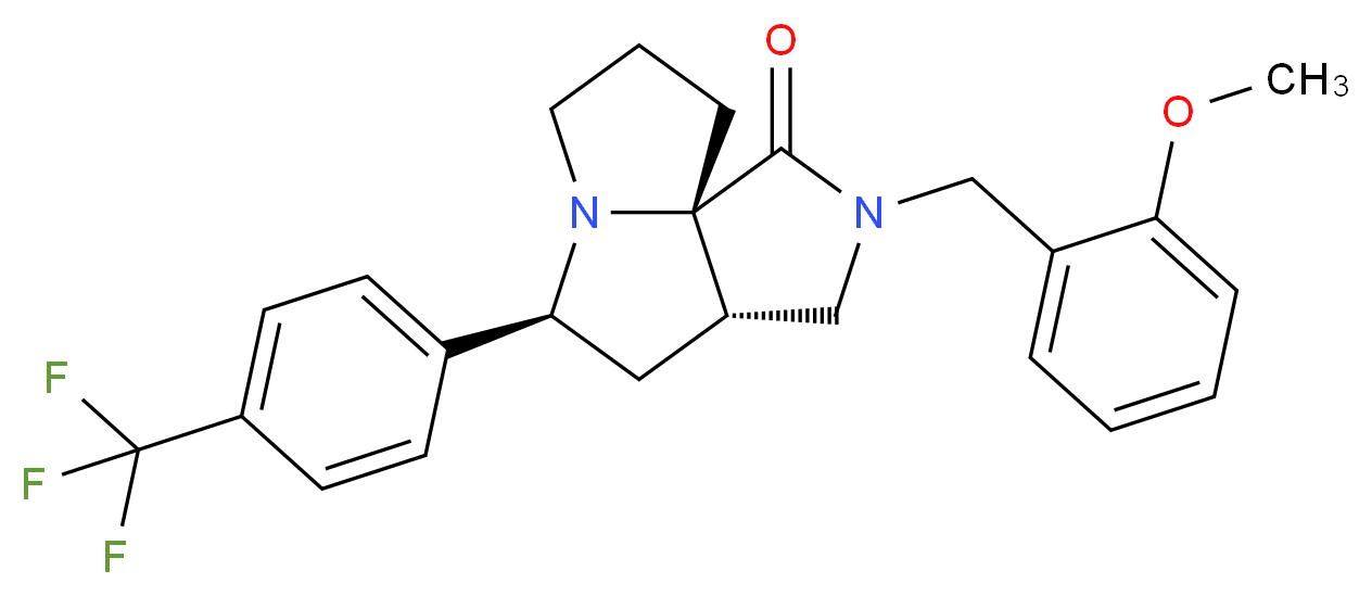 (3aS*,5S*,9aS*)-2-(2-methoxybenzyl)-5-[4-(trifluoromethyl)phenyl]hexahydro-7H-pyrrolo[3,4-g]pyrrolizin-1(2H)-one_Molecular_structure_CAS_)
