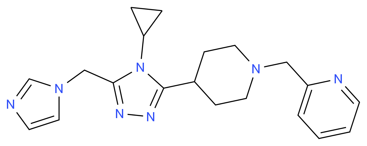 2-({4-[4-cyclopropyl-5-(1H-imidazol-1-ylmethyl)-4H-1,2,4-triazol-3-yl]piperidin-1-yl}methyl)pyridine_Molecular_structure_CAS_)