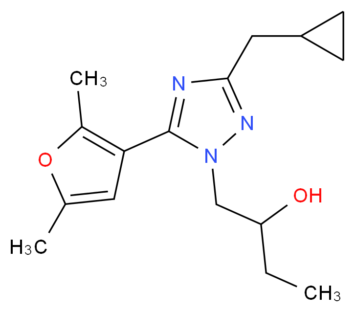 1-[3-(cyclopropylmethyl)-5-(2,5-dimethyl-3-furyl)-1H-1,2,4-triazol-1-yl]butan-2-ol_Molecular_structure_CAS_)