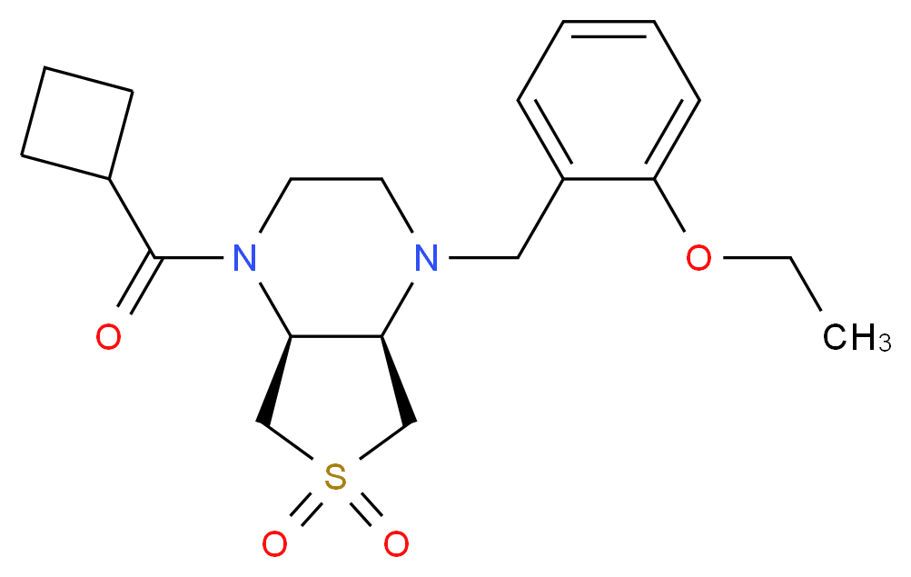 (4aR*,7aS*)-1-(cyclobutylcarbonyl)-4-(2-ethoxybenzyl)octahydrothieno[3,4-b]pyrazine 6,6-dioxide_Molecular_structure_CAS_)