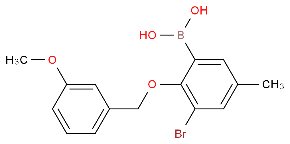 3-Bromo-5-methyl-2-(3′-methoxybenzyloxy)phenylboronic acid_Molecular_structure_CAS_849062-23-3)