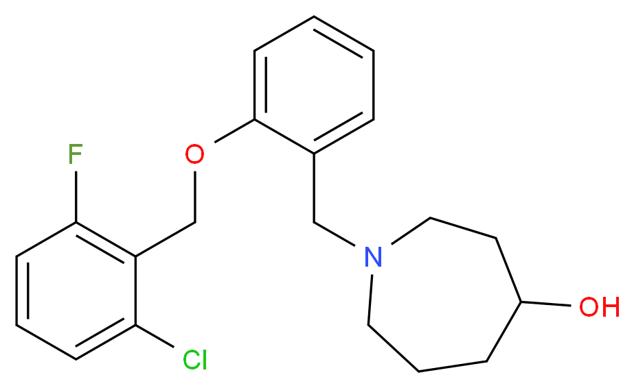 1-{2-[(2-chloro-6-fluorobenzyl)oxy]benzyl}azepan-4-ol_Molecular_structure_CAS_)