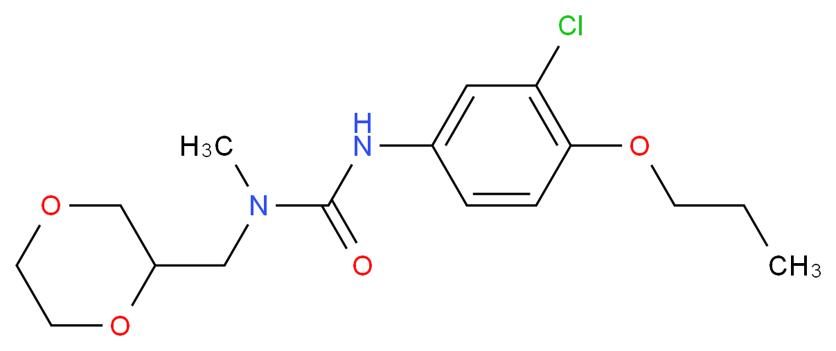 N'-(3-chloro-4-propoxyphenyl)-N-(1,4-dioxan-2-ylmethyl)-N-methylurea_Molecular_structure_CAS_)