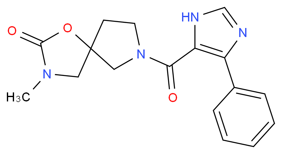 3-methyl-7-[(4-phenyl-1H-imidazol-5-yl)carbonyl]-1-oxa-3,7-diazaspiro[4.4]nonan-2-one_Molecular_structure_CAS_)