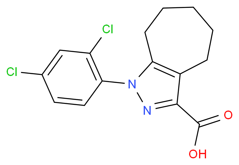 1-(2,4-dichlorophenyl)-1H,4H,5H,6H,7H,8H-cyclohepta[c]pyrazole-3-carboxylic acid_Molecular_structure_CAS_)