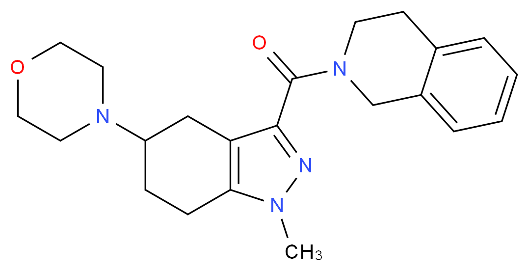 2-{[1-methyl-5-(4-morpholinyl)-4,5,6,7-tetrahydro-1H-indazol-3-yl]carbonyl}-1,2,3,4-tetrahydroisoquinoline_Molecular_structure_CAS_)