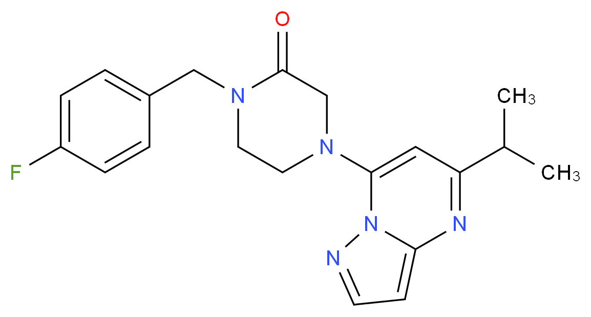 1-(4-fluorobenzyl)-4-(5-isopropylpyrazolo[1,5-a]pyrimidin-7-yl)-2-piperazinone_Molecular_structure_CAS_)