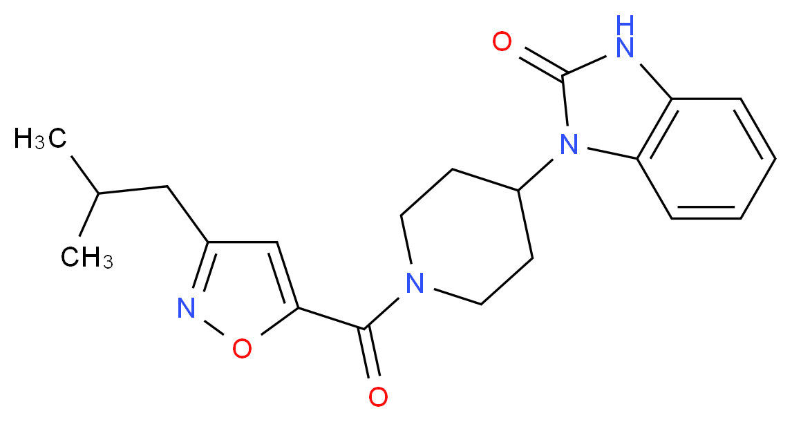 1-{1-[(3-isobutyl-5-isoxazolyl)carbonyl]-4-piperidinyl}-1,3-dihydro-2H-benzimidazol-2-one_Molecular_structure_CAS_)