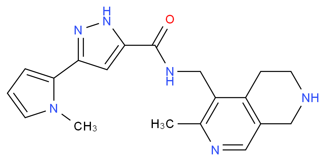 3-(1-methyl-1H-pyrrol-2-yl)-N-[(3-methyl-5,6,7,8-tetrahydro-2,7-naphthyridin-4-yl)methyl]-1H-pyrazole-5-carboxamide_Molecular_structure_CAS_)