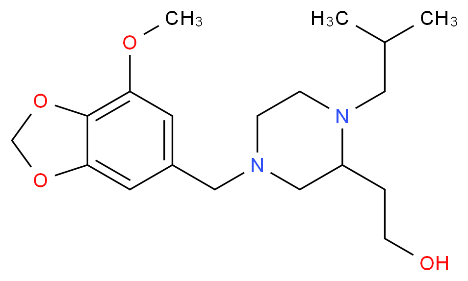 2-{1-isobutyl-4-[(7-methoxy-1,3-benzodioxol-5-yl)methyl]-2-piperazinyl}ethanol_Molecular_structure_CAS_)