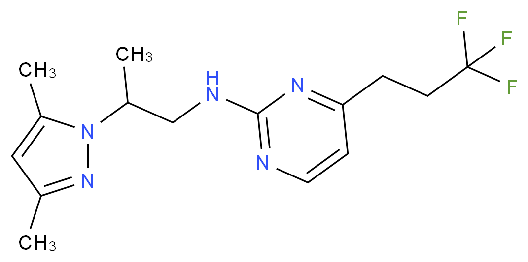 N-[2-(3,5-dimethyl-1H-pyrazol-1-yl)propyl]-4-(3,3,3-trifluoropropyl)pyrimidin-2-amine_Molecular_structure_CAS_)