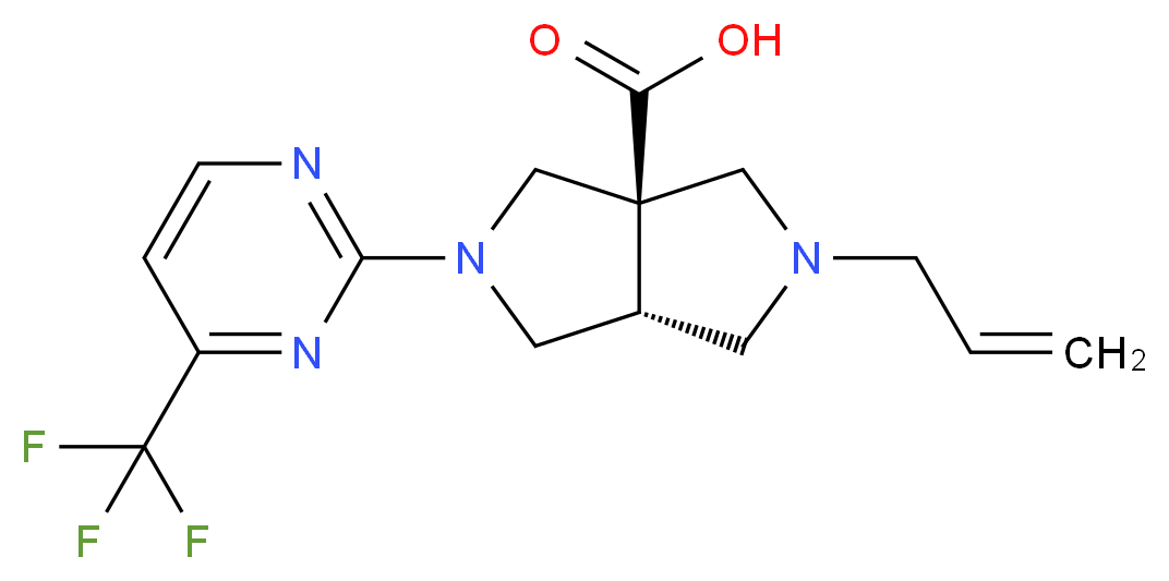 (3aR*,6aR*)-2-allyl-5-[4-(trifluoromethyl)-2-pyrimidinyl]hexahydropyrrolo[3,4-c]pyrrole-3a(1H)-carboxylic acid_Molecular_structure_CAS_)