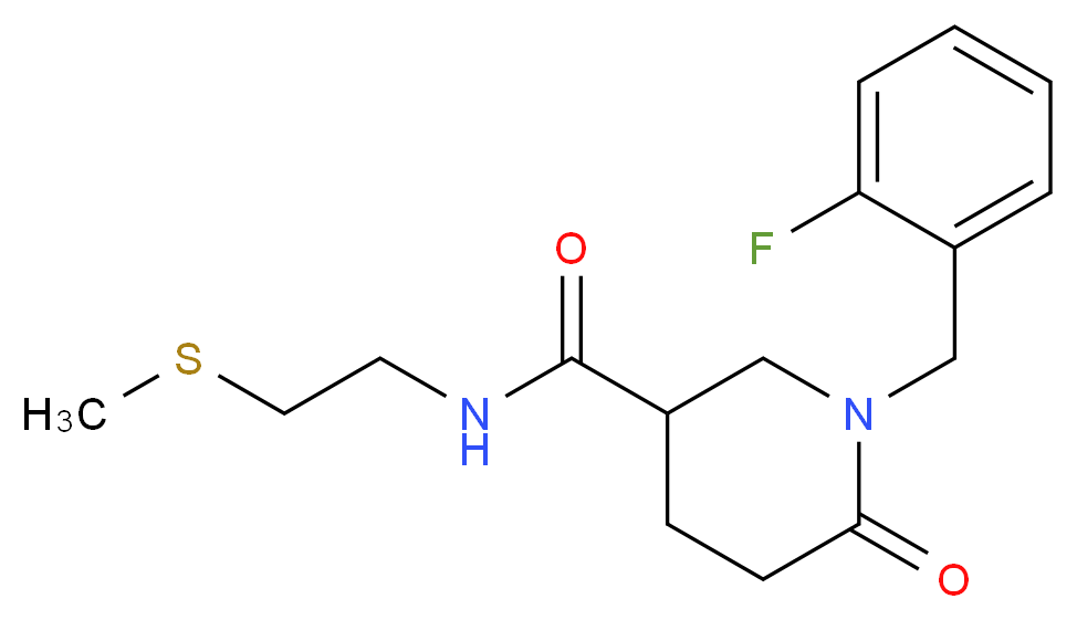 1-(2-fluorobenzyl)-N-[2-(methylthio)ethyl]-6-oxo-3-piperidinecarboxamide_Molecular_structure_CAS_)