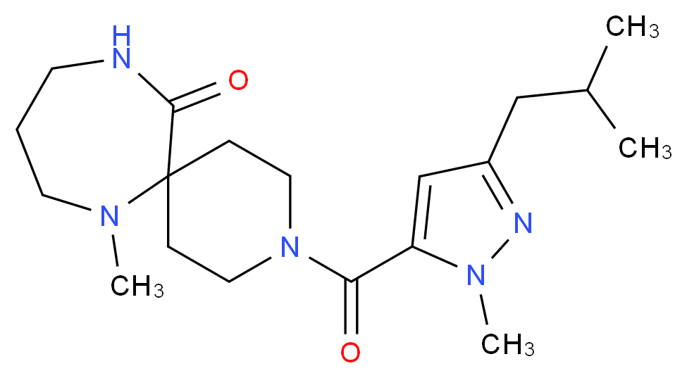 3-[(3-isobutyl-1-methyl-1H-pyrazol-5-yl)carbonyl]-7-methyl-3,7,11-triazaspiro[5.6]dodecan-12-one_Molecular_structure_CAS_)