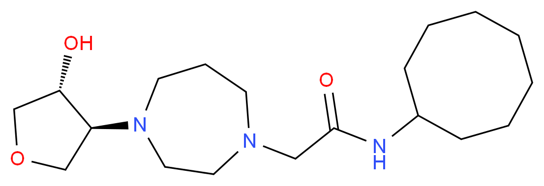 N-cyclooctyl-2-{4-[(3S*,4R*)-4-hydroxytetrahydrofuran-3-yl]-1,4-diazepan-1-yl}acetamide_Molecular_structure_CAS_)