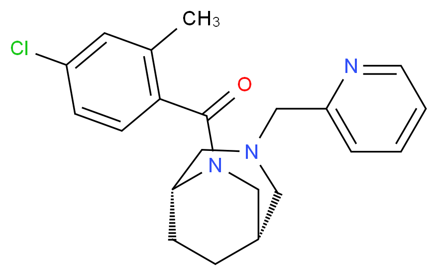(1S*,5R*)-6-(4-chloro-2-methylbenzoyl)-3-(2-pyridinylmethyl)-3,6-diazabicyclo[3.2.2]nonane_Molecular_structure_CAS_)