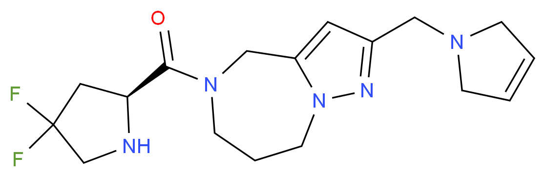 5-(4,4-difluoro-L-prolyl)-2-(2,5-dihydro-1H-pyrrol-1-ylmethyl)-5,6,7,8-tetrahydro-4H-pyrazolo[1,5-a][1,4]diazepine_Molecular_structure_CAS_)