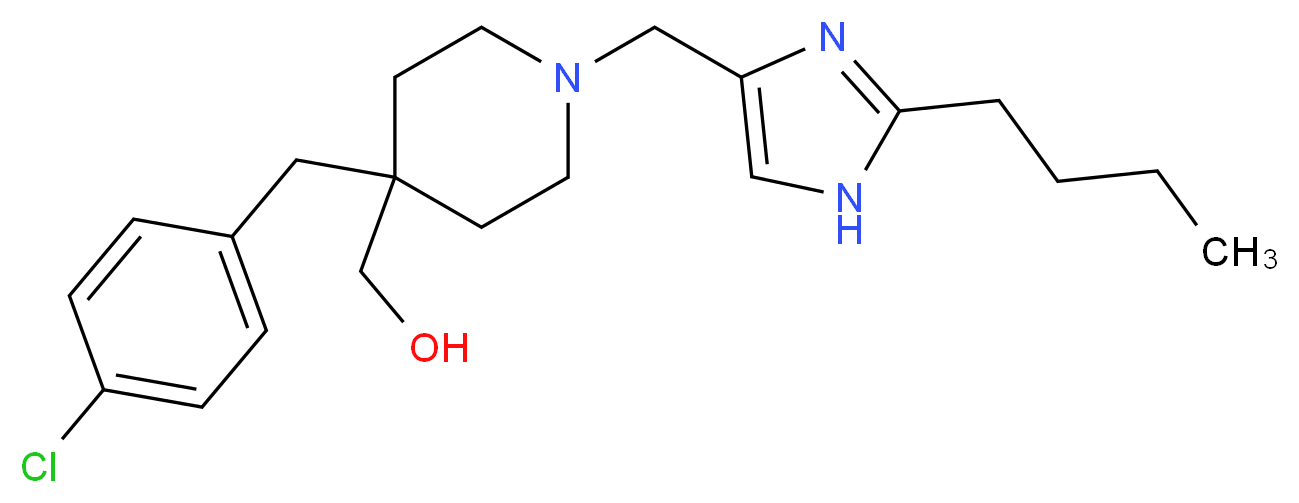 [1-[(2-butyl-1H-imidazol-4-yl)methyl]-4-(4-chlorobenzyl)-4-piperidinyl]methanol_Molecular_structure_CAS_)