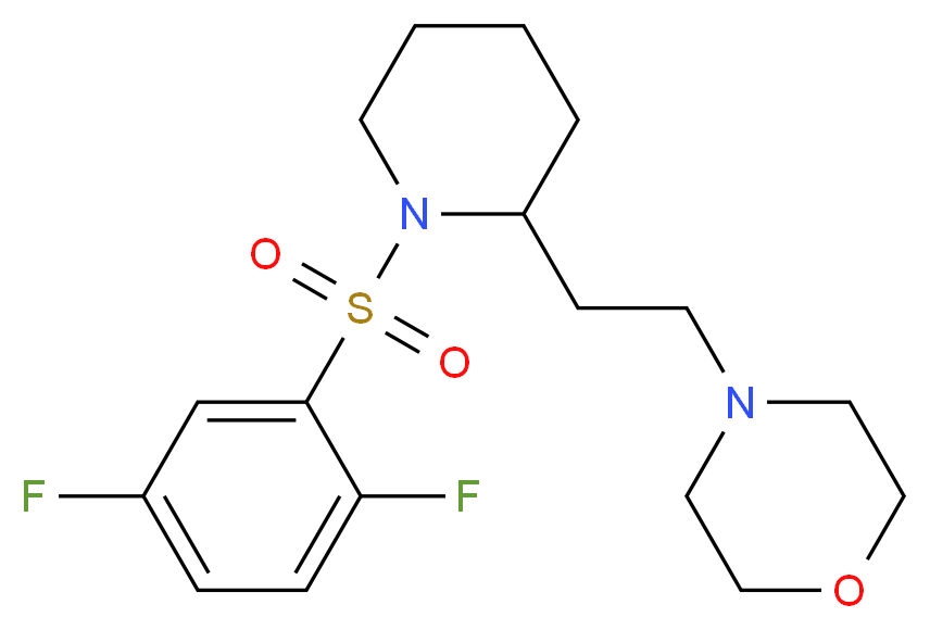 4-(2-{1-[(2,5-difluorophenyl)sulfonyl]-2-piperidinyl}ethyl)morpholine_Molecular_structure_CAS_)