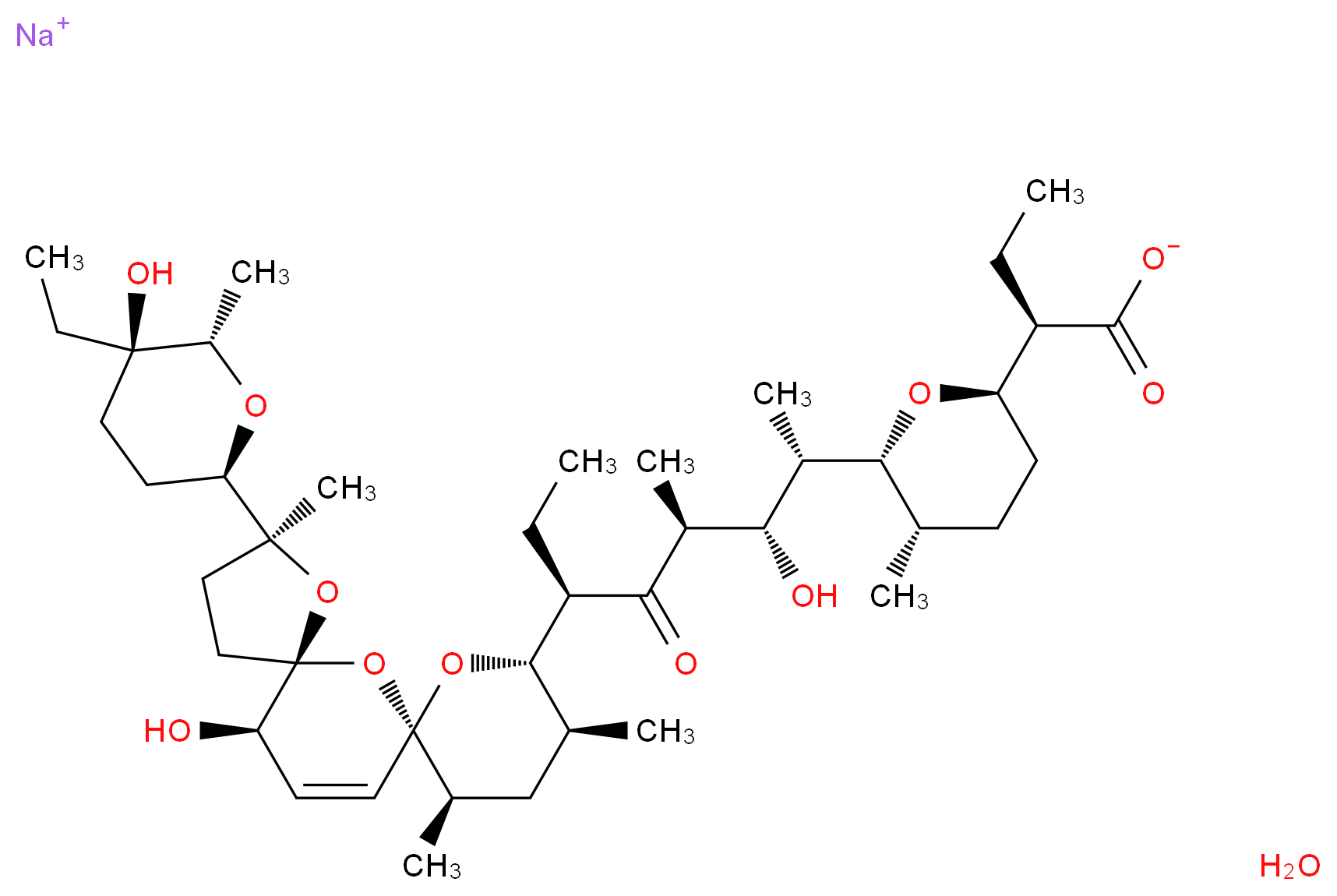 Salinomycin monosodium salt hydrate_Molecular_structure_CAS_55721-31-8(anhydrous))