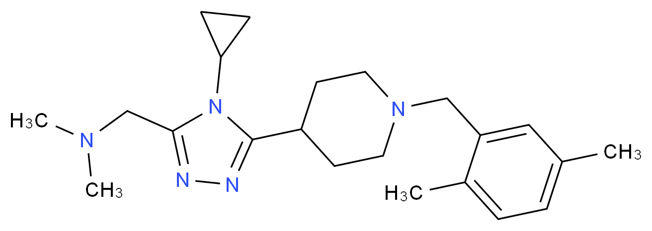 ({4-cyclopropyl-5-[1-(2,5-dimethylbenzyl)piperidin-4-yl]-4H-1,2,4-triazol-3-yl}methyl)dimethylamine_Molecular_structure_CAS_)