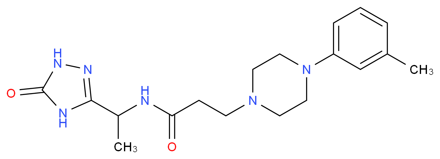3-[4-(3-methylphenyl)-1-piperazinyl]-N-[1-(5-oxo-4,5-dihydro-1H-1,2,4-triazol-3-yl)ethyl]propanamide_Molecular_structure_CAS_)