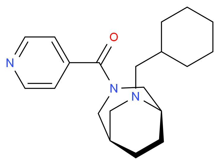 (1R*,5R*)-6-(cyclohexylmethyl)-3-isonicotinoyl-3,6-diazabicyclo[3.2.2]nonane_Molecular_structure_CAS_)