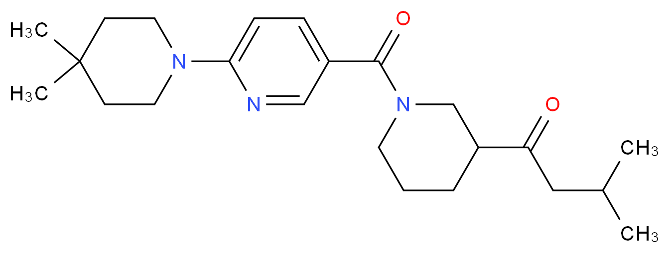 1-(1-{[6-(4,4-dimethylpiperidin-1-yl)pyridin-3-yl]carbonyl}piperidin-3-yl)-3-methylbutan-1-one_Molecular_structure_CAS_)