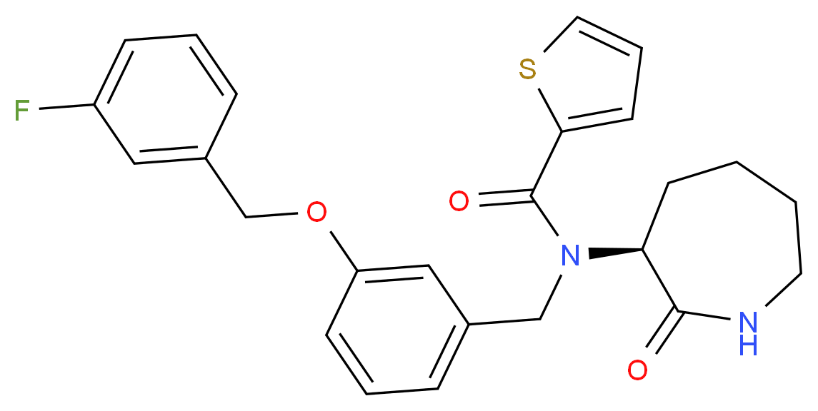 N-{3-[(3-fluorobenzyl)oxy]benzyl}-N-[(3S)-2-oxo-3-azepanyl]-2-thiophenecarboxamide_Molecular_structure_CAS_)