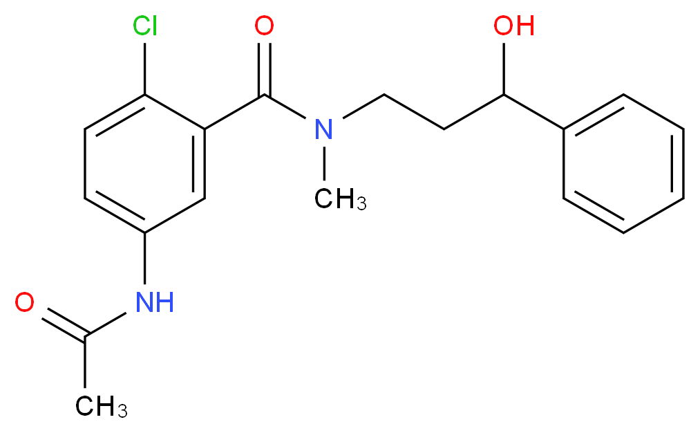 5-(acetylamino)-2-chloro-N-(3-hydroxy-3-phenylpropyl)-N-methylbenzamide_Molecular_structure_CAS_)