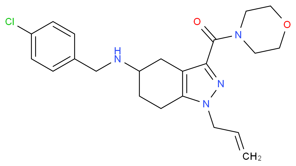 1-allyl-N-(4-chlorobenzyl)-3-(4-morpholinylcarbonyl)-4,5,6,7-tetrahydro-1H-indazol-5-amine_Molecular_structure_CAS_)