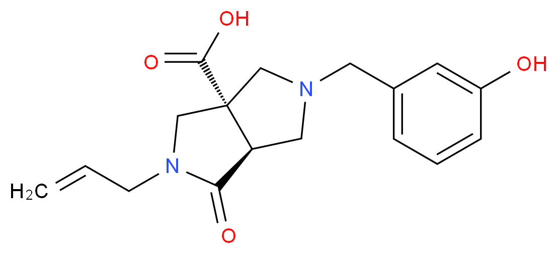 (3aS*,6aS*)-2-allyl-5-(3-hydroxybenzyl)-1-oxohexahydropyrrolo[3,4-c]pyrrole-3a(1H)-carboxylic acid_Molecular_structure_CAS_)
