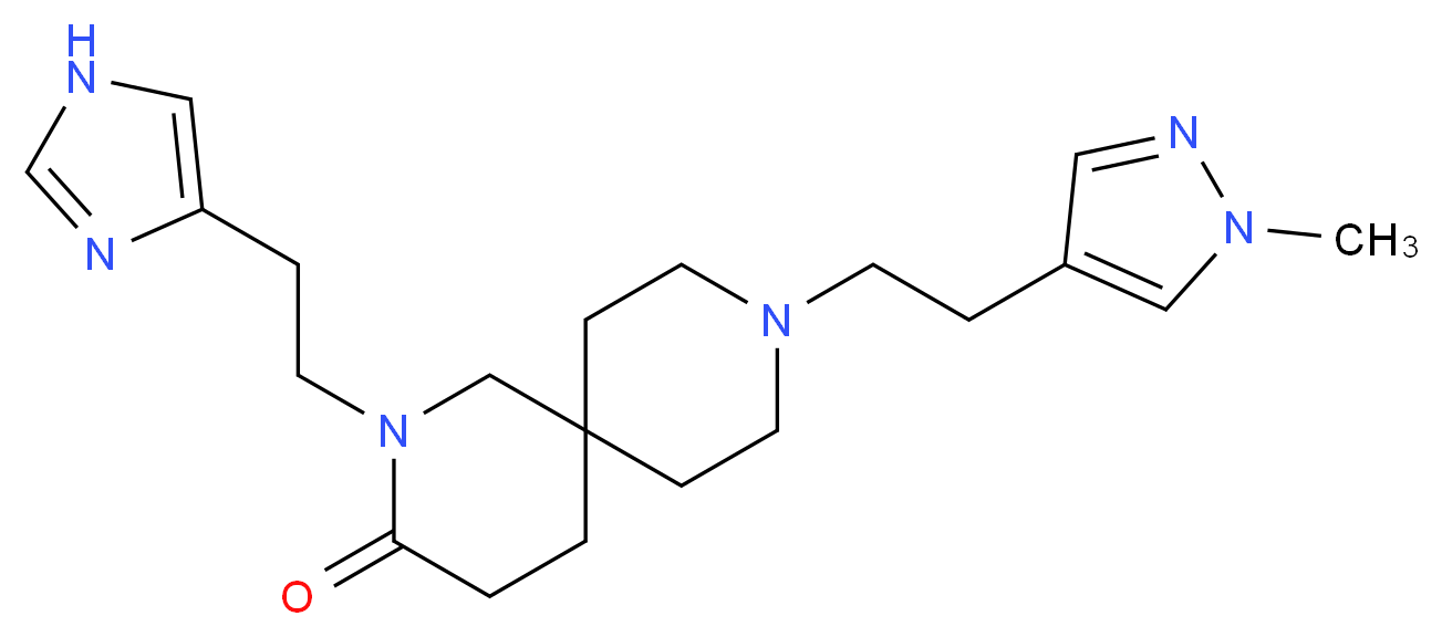 2-[2-(1H-imidazol-4-yl)ethyl]-9-[2-(1-methyl-1H-pyrazol-4-yl)ethyl]-2,9-diazaspiro[5.5]undecan-3-one_Molecular_structure_CAS_)