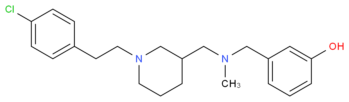 3-{[({1-[2-(4-chlorophenyl)ethyl]-3-piperidinyl}methyl)(methyl)amino]methyl}phenol_Molecular_structure_CAS_)