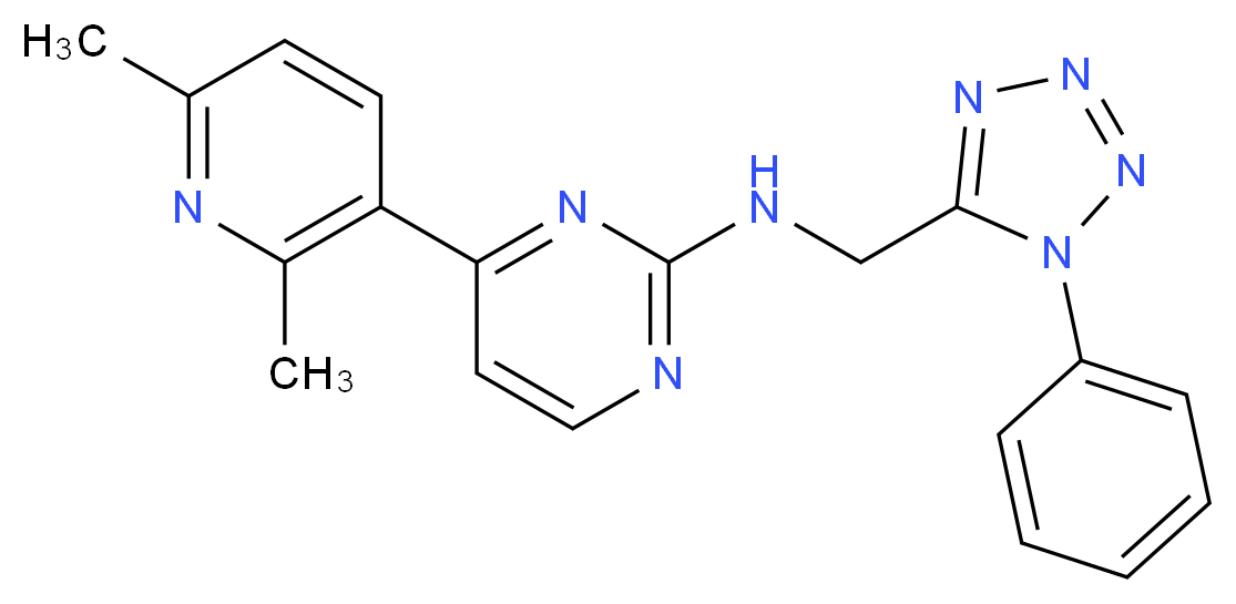 4-(2,6-dimethylpyridin-3-yl)-N-[(1-phenyl-1H-tetrazol-5-yl)methyl]pyrimidin-2-amine_Molecular_structure_CAS_)