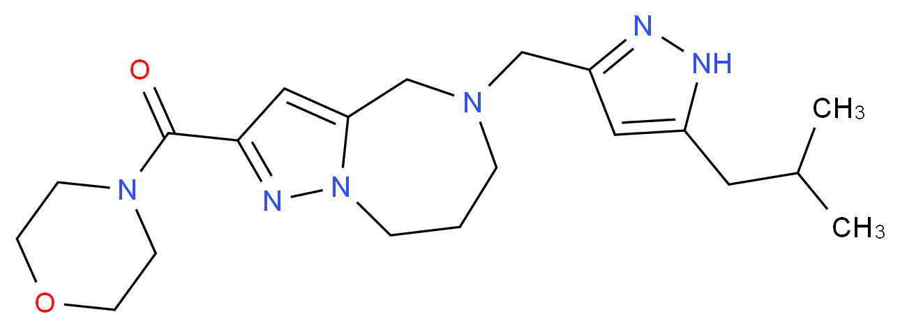 5-[(5-isobutyl-1H-pyrazol-3-yl)methyl]-2-(morpholin-4-ylcarbonyl)-5,6,7,8-tetrahydro-4H-pyrazolo[1,5-a][1,4]diazepine_Molecular_structure_CAS_)