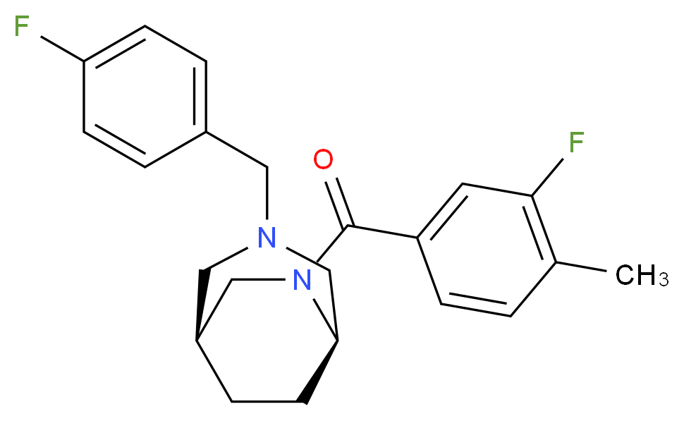(1S*,5R*)-3-(4-fluorobenzyl)-6-(3-fluoro-4-methylbenzoyl)-3,6-diazabicyclo[3.2.2]nonane_Molecular_structure_CAS_)