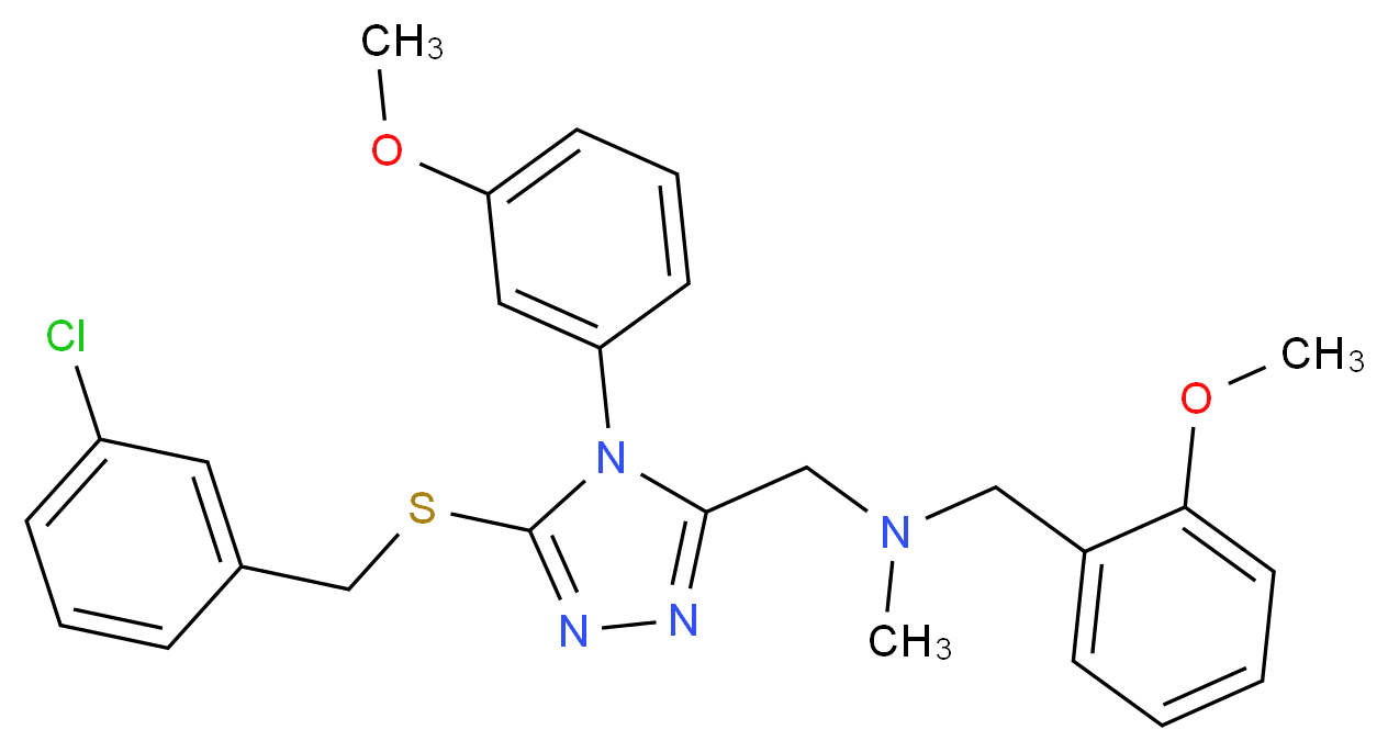 1-[5-[(3-chlorobenzyl)thio]-4-(3-methoxyphenyl)-4H-1,2,4-triazol-3-yl]-N-(2-methoxybenzyl)-N-methylmethanamine_Molecular_structure_CAS_)