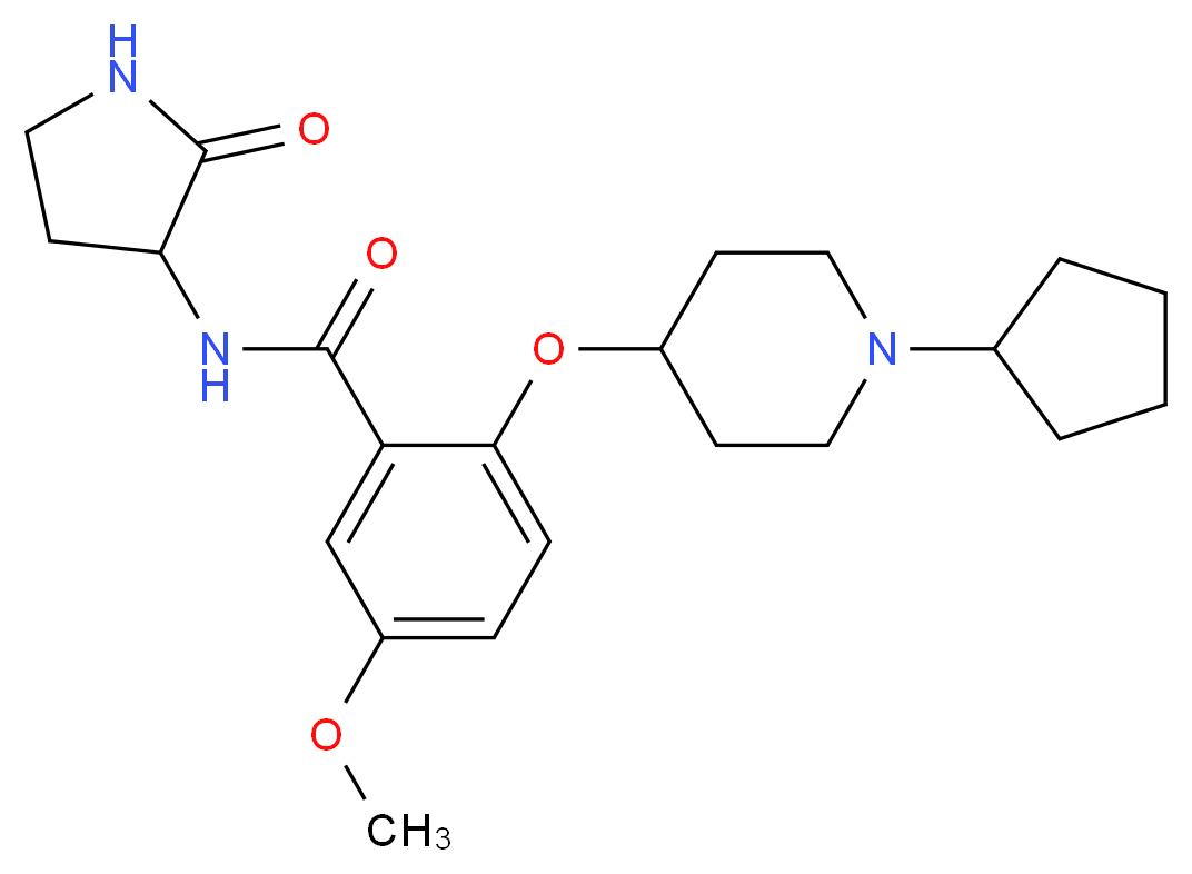 2-[(1-cyclopentylpiperidin-4-yl)oxy]-5-methoxy-N-(2-oxopyrrolidin-3-yl)benzamide_Molecular_structure_CAS_)