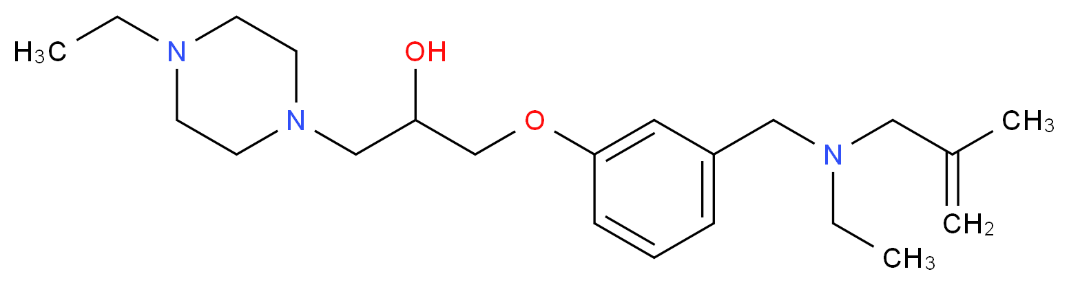 1-(3-{[ethyl(2-methyl-2-propen-1-yl)amino]methyl}phenoxy)-3-(4-ethyl-1-piperazinyl)-2-propanol_Molecular_structure_CAS_)