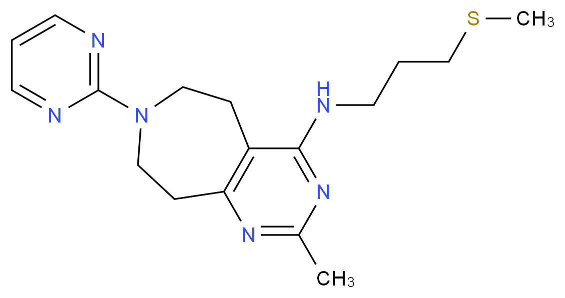 2-methyl-N-[3-(methylthio)propyl]-7-pyrimidin-2-yl-6,7,8,9-tetrahydro-5H-pyrimido[4,5-d]azepin-4-amine_Molecular_structure_CAS_)