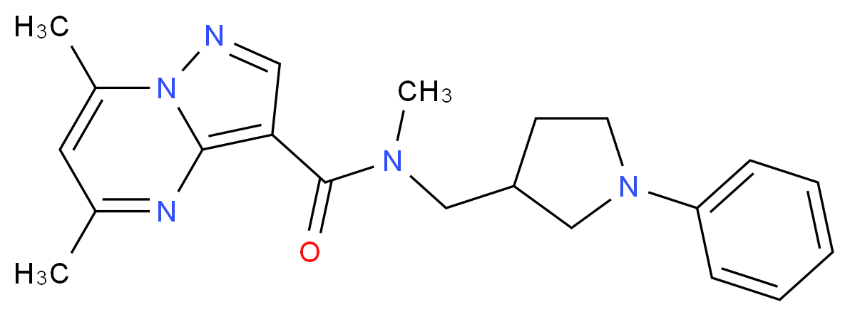 N,5,7-trimethyl-N-[(1-phenyl-3-pyrrolidinyl)methyl]pyrazolo[1,5-a]pyrimidine-3-carboxamide_Molecular_structure_CAS_)