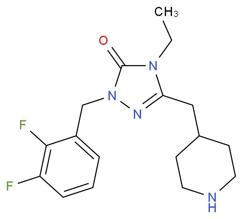 2-(2,3-difluorobenzyl)-4-ethyl-5-(4-piperidinylmethyl)-2,4-dihydro-3H-1,2,4-triazol-3-one_Molecular_structure_CAS_)
