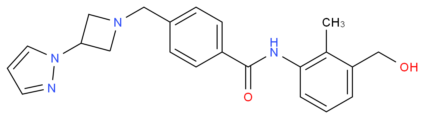 N-[3-(hydroxymethyl)-2-methylphenyl]-4-{[3-(1H-pyrazol-1-yl)azetidin-1-yl]methyl}benzamide_Molecular_structure_CAS_)