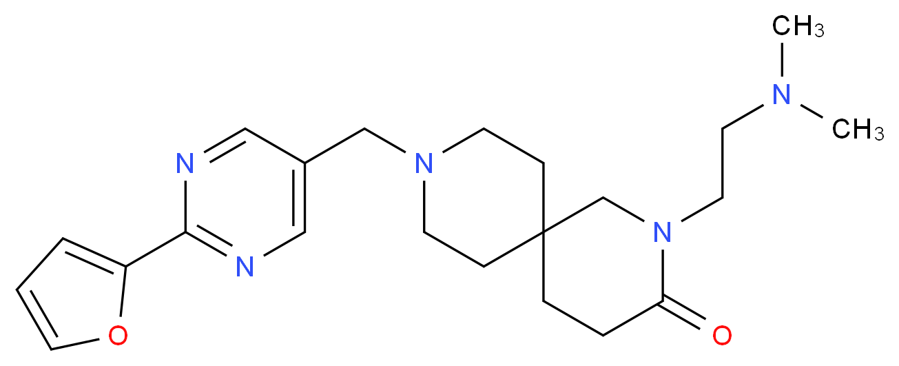 2-[2-(dimethylamino)ethyl]-9-{[2-(2-furyl)pyrimidin-5-yl]methyl}-2,9-diazaspiro[5.5]undecan-3-one_Molecular_structure_CAS_)