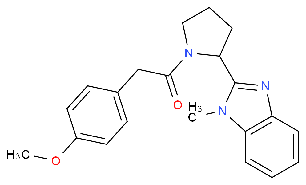 2-{1-[(4-methoxyphenyl)acetyl]-2-pyrrolidinyl}-1-methyl-1H-benzimidazole_Molecular_structure_CAS_)